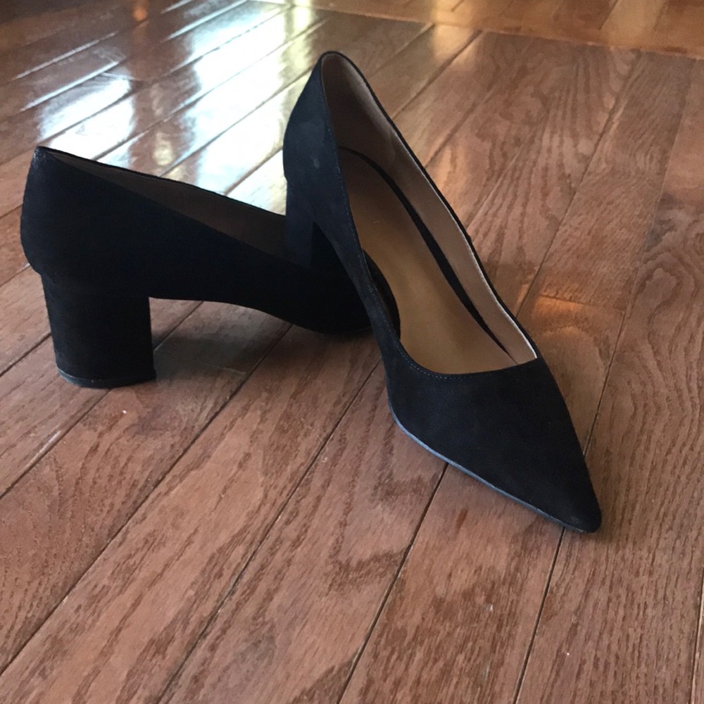 Black suede heels